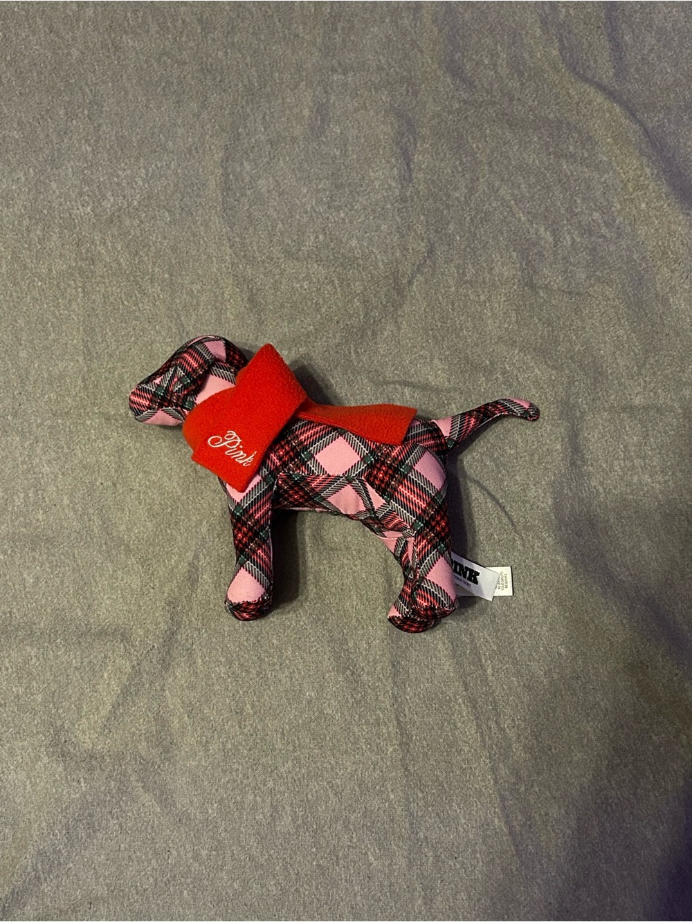 Victoria’s Secret PINK Limited Edition Holiday Plaid Dog Plush Stuffed Animal